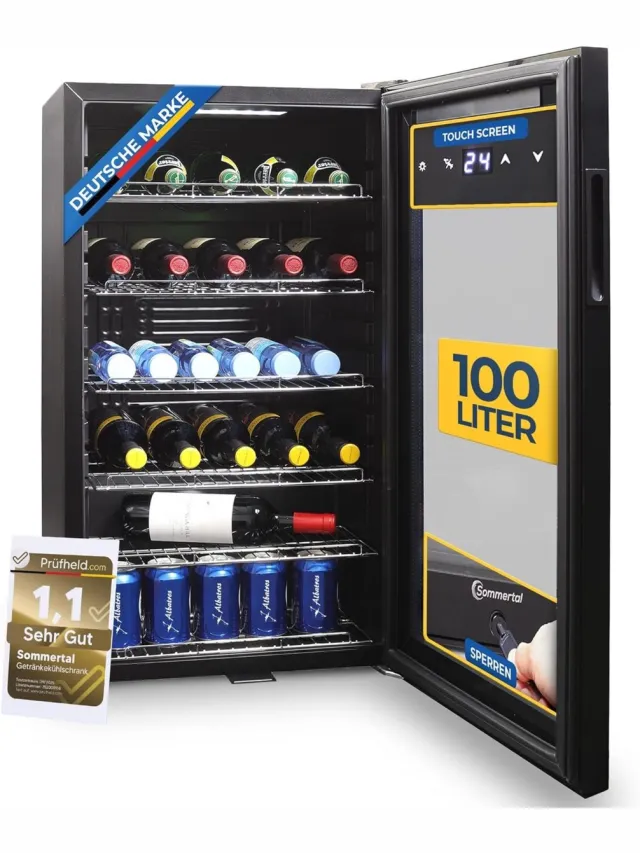 Sommertal tafelmodel koelkast, 100 liter, zwart