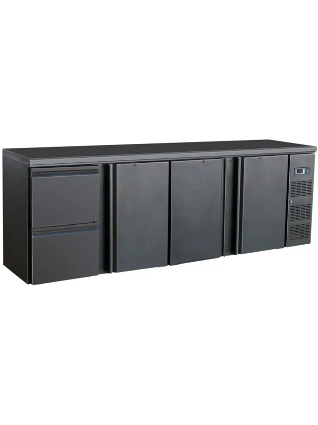 Combisteel BARKOELER ZWART 3DRS 2 LADEN - CombiSteel 7450.0326 - Horeca & Professioneel
