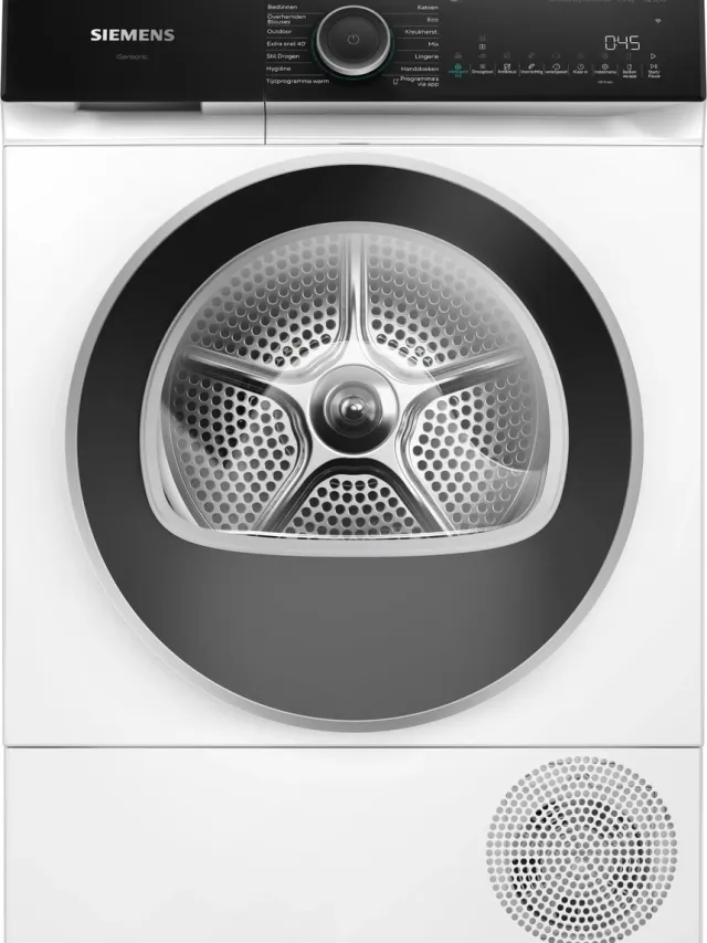 Siemens WQ46N2D0NL - iQ500 - Wasdroger - Warmtepompdroger - 9 kg - Zelfreinigende condensor reinigt automatisch voor blijvende topprestaties en energie-efficiëntie - Home Connect - Zeer stil Wit White