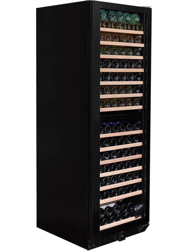 Dunavox Grande-166 Vrijstaande Wijnkoelkast DX-166.428DMBK 166 flessen, Matzwart