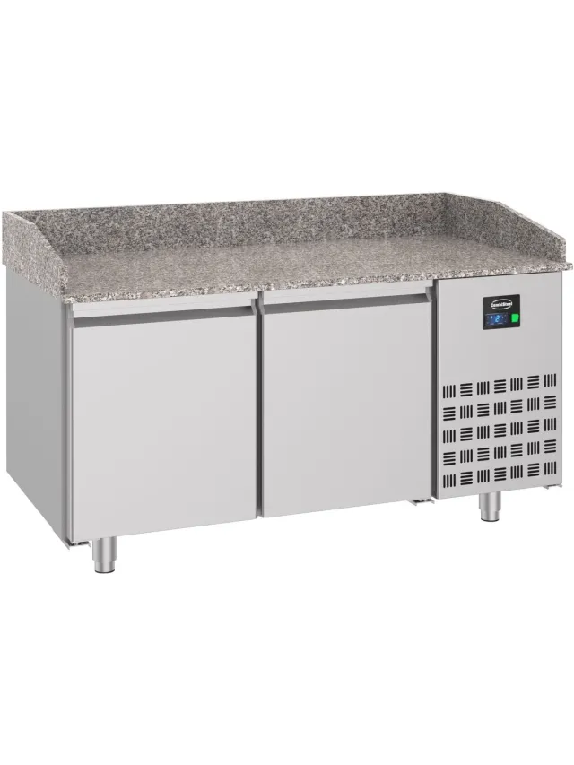 Combisteel Pizzawerkbank - 380L - 2 Deuren (en600x400)-2°c/+8°c - 1550x800x1080mm Grijs