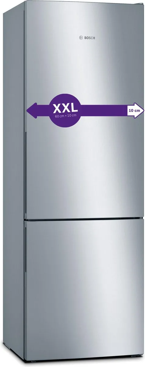 Bosch KGE49AICA - Serie 6 - Koelkast - Koel-vriescombinatie - Extra breed - RVS - Energielabel C - Houd je versproducten langer vers met VitaFresh - Big Box in de vriesruimte
