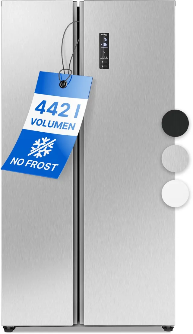 Bomann SBS 7344 - Amerikaanse Koelkast - Side-by-Side - 442 Liter - Total No Frost - Inox Look Zilver