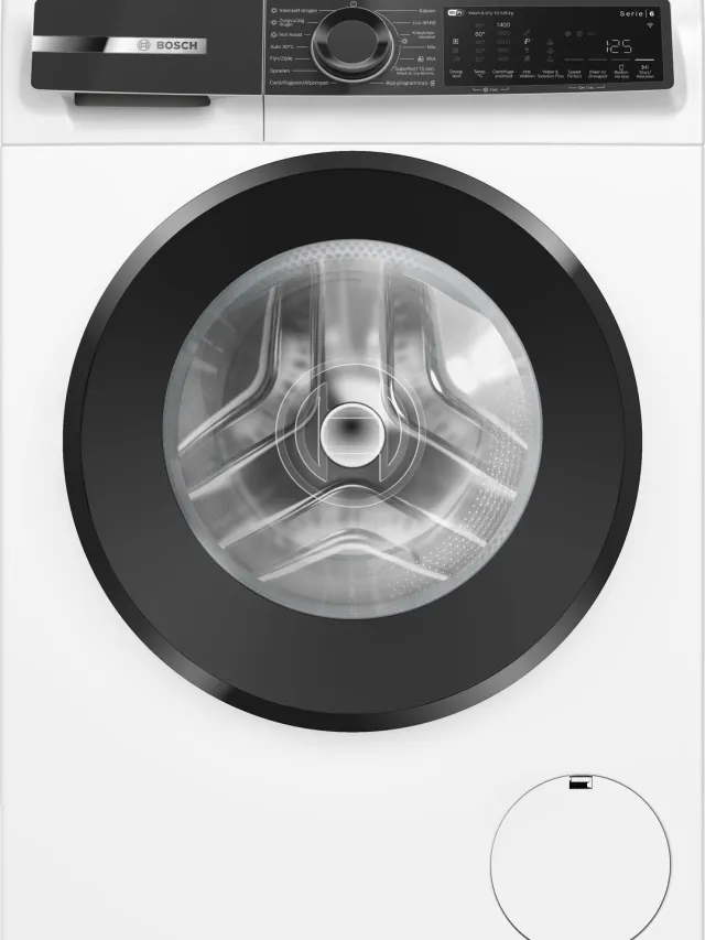 Bosch WNG25406NL - Serie 6 - Was-droogcombinatie - Wassen en drogen in 1 - 10,5/6 kg - 1400 Toeren - Iron Assist: vermindert kreukels tot 50% - Zeer stil - Home Connect - Bijvul functie - Wit White