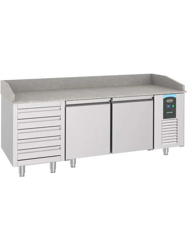 Combisteel Pizzawerkbank - 2 Deuren - 5 Laden - RVS - Combisteel - 7489.5235 - Horeca & Professioneel Grijs