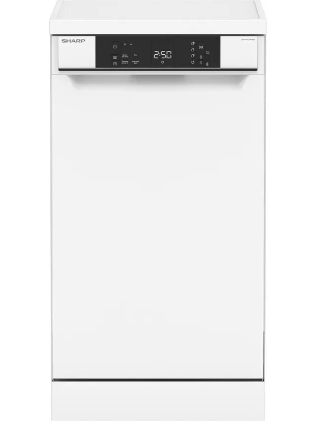 Sharp QWNS1CF49EWEU - vrijstaande vaatwasser - energie label E - 4 programma's - 45 cm - wit