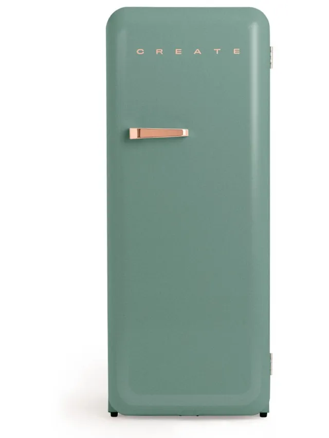 Create Koelkast in retrostijl - Sage - Handvat Roségoud - FRIDGE RETRO 281L