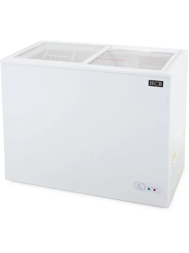 HCB Professionele Horeca Vriezer - Vrieskist met schuifdeksel - 197 liter - 230V - ABS - Diepvries koffer - 52.5x96x84 cm (DxBxH) - 30 kg - 1427 Wit