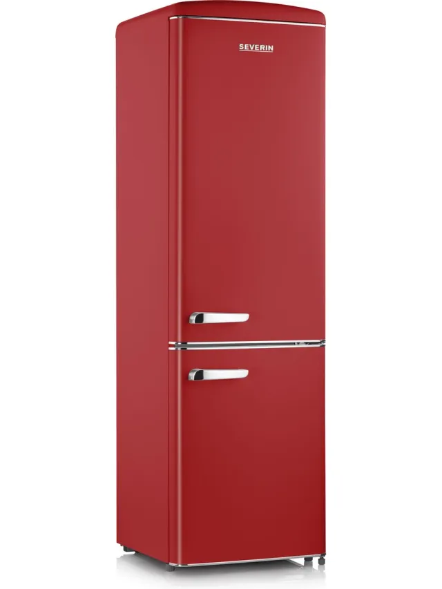 Severin RKG 8917 Retro Koel-Vriescombinatie – 244 Liter – LED – Retro Design - Rood