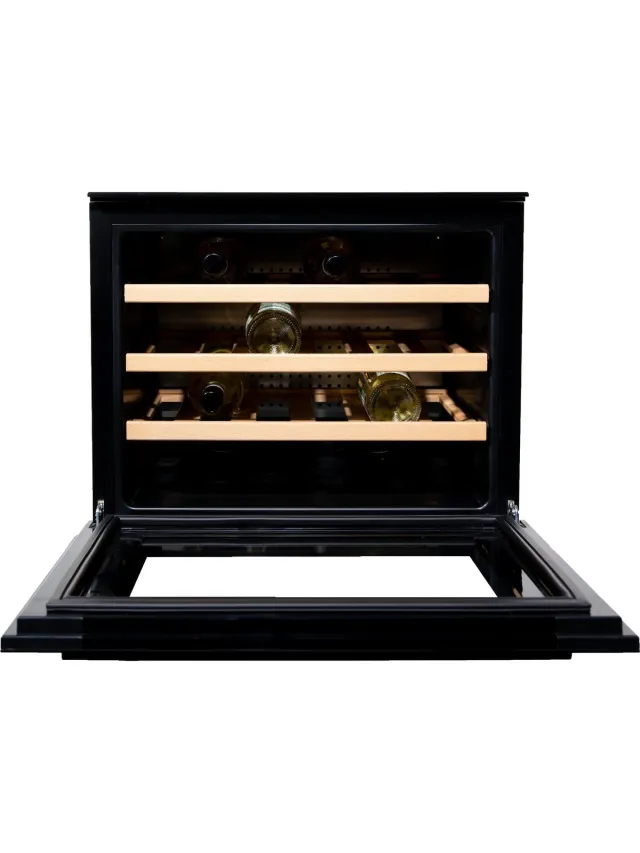 Vinata Premium Wijnkoelkast Soprana Inbouw - Zwart - 24 flessen - 45.3 x 59.2x 56.3 cm - Glazen deur
