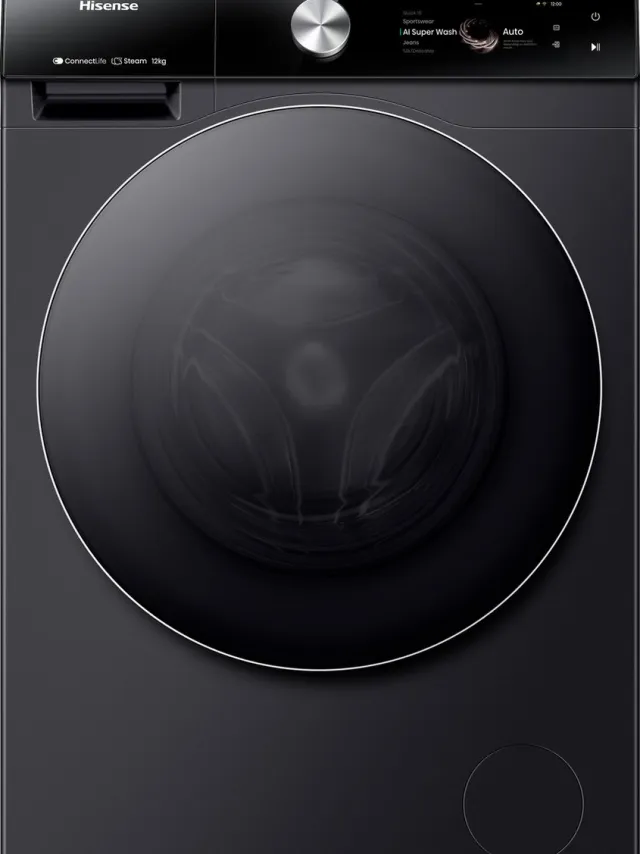 Hisense 7S Serie WF7S1247BB - Wasmachine met Energielabel A -20% - 12kg - TFT display - Auto dosing - 70dB (A) - Steam Wash -1400 toeren - Power Wash 49' - Connectlife Zwart