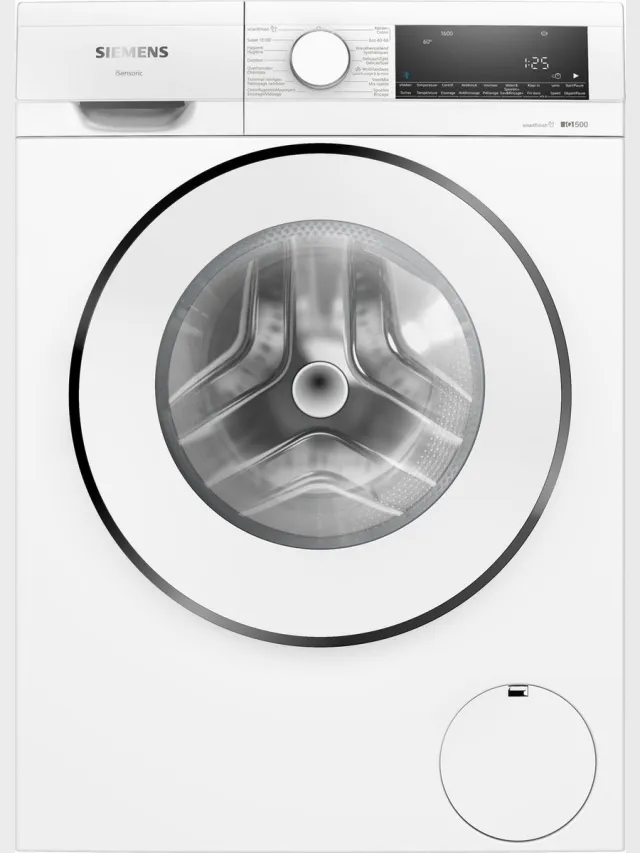 Siemens WG46G2Z0FG - iQ500 - Wasmachine met stoom - 9 kg - 1600 rpm - Energielabel A - smartFinish: vermindert kreukels tot 50% - speedPack L: verkort wasprogramma's met varioSpeedNL/FR display Wit