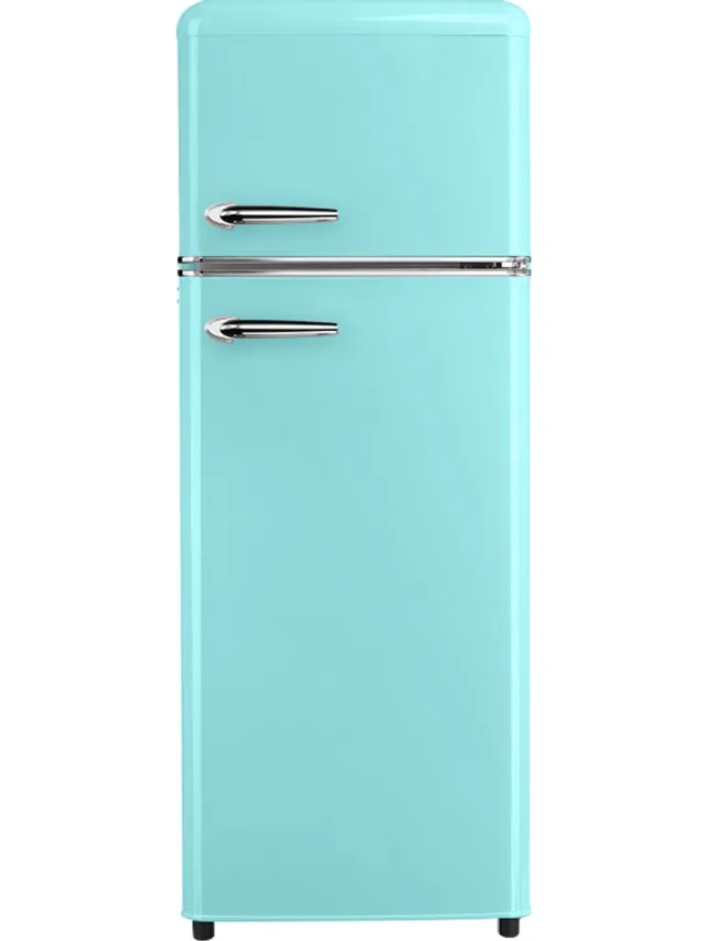 helvetia Helvetia Retro Koelvriescombinatie HRDPER206EV1 - Groen - 144 cm Hoog - 4ster Vriezer - Vintage - 206 Liter