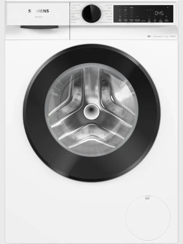 Siemens WG54J201NL - iQ500 - Wasmachine met stoom - 10 kg - 1400 rpm - smartFinish: vermindert kreukels tot 50% - speedPack L: verkort wasprogramma's met varioSpeed - Wit