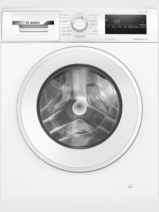 Bosch WAN2827YFG - Serie 4 - Wasmachine - 1400 rpm - Energielabel A - 8 kg - Iron Assist: vermindert kreukels tot 50% - NL/FR Display - Bespaar water met ActiveWater Plus Wit